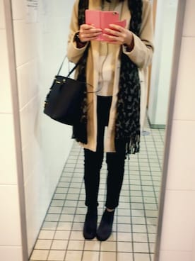 「titivate（ティティベイト）のアイテム（チェスターコート）」を使った、みきつんさん（レディース・166cm）の冬コーディネート