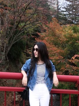 「LILY BROWN（リリーブラウン）のアイテム（デニムジャケット）」を使った、梦玥Dreamoonさん（レディース・164cm）の冬コーディネート
