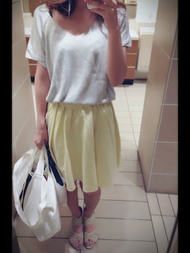「ウェッジソール」｜「アイテム（財布/小物）」を使った、mamemiさん（レディース・166cm）の夏コーディネート