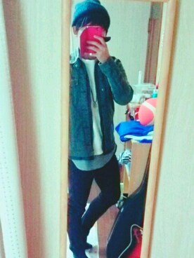 「RAGEBLUE（レイジブルー）の＜トレンドのロング丈＞ワッフルロングカットソー/733404（Tシャツ/カットソー）」を使った、はやぶささん（メンズ・170cm）の秋コーディネート