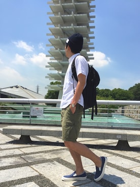 「ALLEGE（アレッジ）のアイテム（ニットキャップ/ビーニー）」を使った、tofuさん（メンズ・170cm）の夏コーディネート