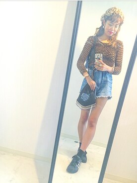 「アイテム（その他トップス、ブラウン系）」を使った、あややんさん（レディース・158cm）の秋コーディネート