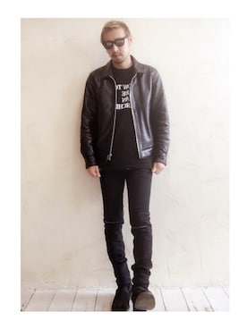 極上】ネイバーフッド レザージャケットM/デニムライダーススウェット