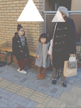「ロング丈ダッフル」｜「アイテム（スラックス）」を使った、a**koさん（レディース・157cm）の冬コーディネート