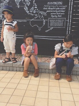 「友達」｜「アイテム（その他）」を使った、a**koさん（キッズ・157cm）の夏コーディネート