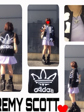 「adidas Originals by JEREMY SCOTT」｜「アイテム（その他アウター）」を使った、_さん（レディース・155cm）の春コーディネート