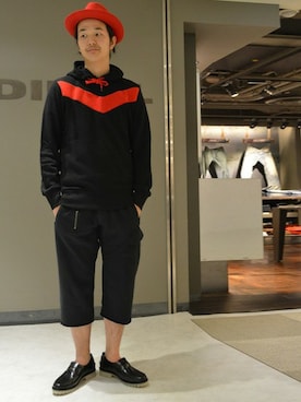 「DIESEL（ディーゼル）のアイテム（ハット）」を使った、マッチーさん（メンズ・176cm）の夏コーディネート
