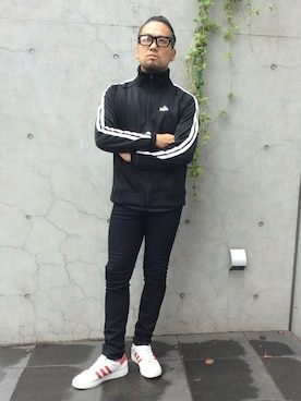 「オールドスクール」｜「アイテム（ジャージ）」を使った、KOBAYASHIさん（メンズ・176cm）の夏コーディネート