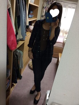 「ESPERANZA（エスペランサ）のアイテム（バレエシューズ）」を使った、yuさん（レディース・158cm）の秋コーディネート