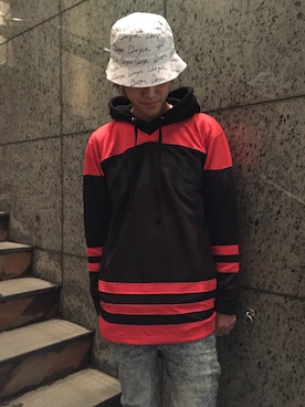 「cheap monday」｜「アイテム（ジャージ）」を使った、WARPさん（メンズ・175cm）の秋コーディネート