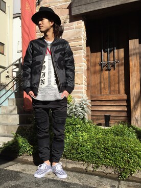 「UNIF（ユニフ）のアイテム（その他アウター）」を使った、WARPさん（メンズ・175cm）の秋コーディネート