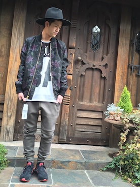 「JOYRICH」｜「アイテム（ミリタリージャケット）」を使った、WARPさん（メンズ・174cm）の冬コーディネート