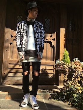 「Jeffrey Campbell（ジェフリーキャンベル）のアイテム（シューズ）」を使った、WARPさん（メンズ・174cm）の冬コーディネート