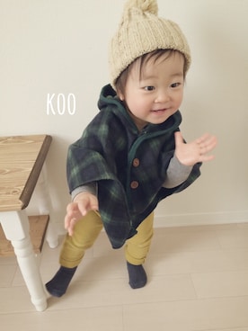 「タータンチェック」｜koさん（キッズ・80cm）の冬コーディネート