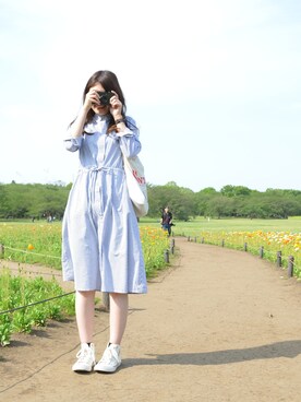 「アイテム（シャツワンピース）」を使った、kanako-yさん（レディース・164cm・20代）の春コーディネート