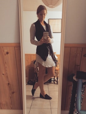 「stripes」｜「アイテム（シャツワンピース）」を使った、emily joyさん（レディース・157cm）の秋コーディネート