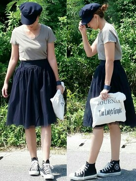 「TODAYFUL（トゥデイフル）のVintageトートバッグ（トートバッグ）」を使った、SHOさん（レディース・164cm）の秋コーディネート