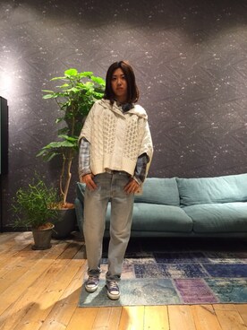「ボーイフレンドデニム」｜「アイテム（ブルゾン）」を使った、87さん（レディース・164cm）の秋コーディネート