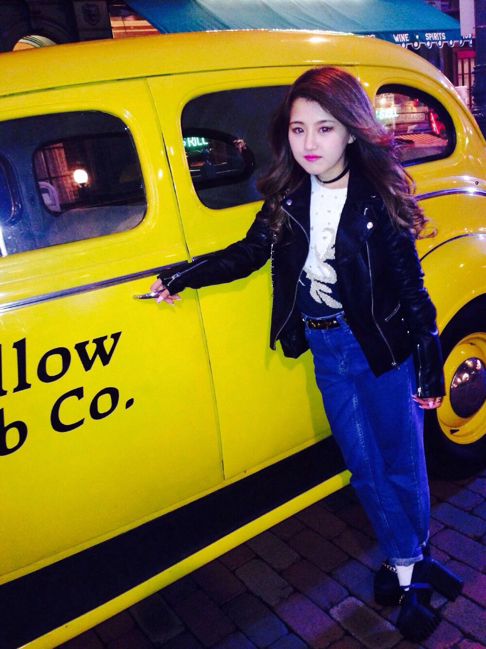 「TOPSHOP、H&M、FIG&VIPER」｜「TOPSHOPのレザーライダースジャケット（ライダースジャケット、ブラック系）」を使った、のんぴ。さん（レディース・148cm）の冬コーディネートの1枚目の写真