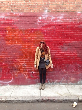 「アイテム（ドレス、グレー系）」を使った、notjelenaさん（レディース・165cm）の春コーディネート