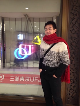 「DOLCE&GABBANA（ドルチェアンドガッバーナ）のアイテム（ニット/セーター）」を使った、Takeshiさん（メンズ・187cm）の冬コーディネート