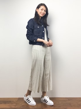 「Banner Barrett（バナーバレット）のアイテム（デニムジャケット）」を使った、yuさん（レディース・167cm）の春コーディネート