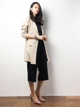 「archives（アルシーヴ）のアイテム（トレンチコート）」を使った、yuさん（レディース・167cm）の春コーディネート