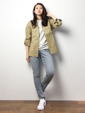 「Alpha Industries（アルファインダストリーズ）のアイテム」を使った、yuさん（レディース・167cm）の春コーディネート