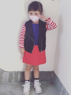 「autumn look」｜「アイテム（ワンピース/ドレス）」を使った、chiiingziiiさん（キッズ・100cm）の秋コーディネート