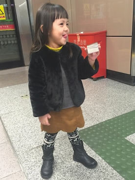 「ZARA KIDS」｜「アイテム（その他アウター）」を使った、chiiingziiiさん（キッズ・100cm）の冬コーディネート