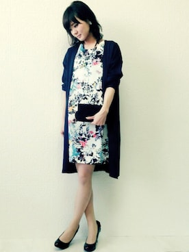 「アイテム（チュニック）」を使った、eikoさん（レディース・166cm）の冬コーディネート