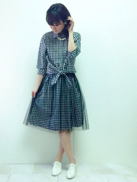 「Rose Tiara（ローズティアラ）のアイテム（シャツ/ブラウス）」を使った、eikoさん（レディース・167cm）の春コーディネート