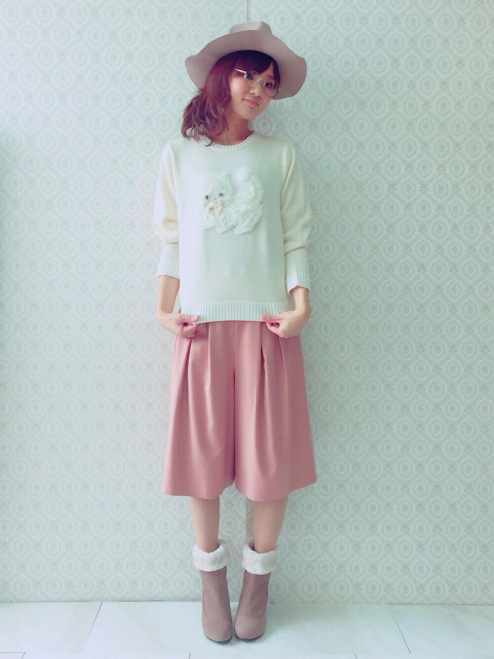 eikoさんの「ギャバストレッチスカーチョパンツ（Rose Tiara）」を使ったコーディネート