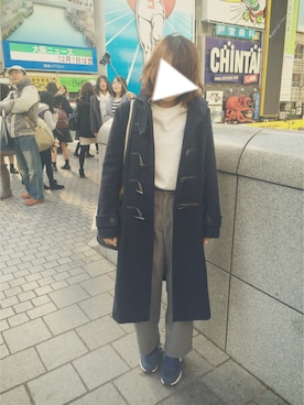 「JEANASIS（ジーナシス）のアイテム（ダッフルコート）」を使った、makiさん（レディース・155cm）の冬コーディネート