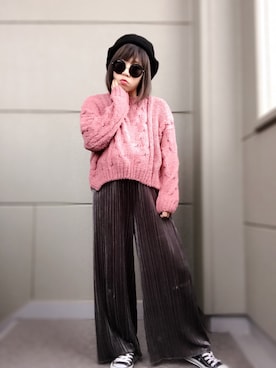 「ゆるずる」｜「アイテム（パンツ）」を使った、ARIKAさん（レディース・151cm）の秋コーディネート