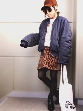 「ZARA MANのアイテム（キャップ）」を使った、ARIKAさん（レディース・151cm）の秋コーディネート