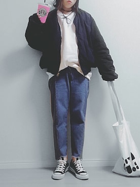 「ゆるずる」｜「アイテム（ジャケット/アウター）」を使った、ARIKAさん（レディース・151cm）の秋コーディネート