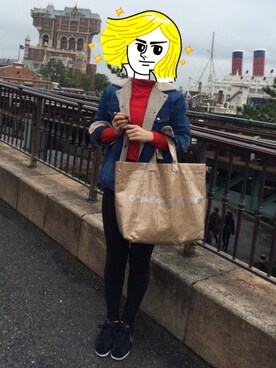 「FREE'S MART（フリーズマート）のアイテム（デニムジャケット）」を使った、たかみんさん（レディース・162cm）の秋コーディネート