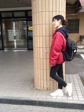 「RADIALL（ラディアル）のアイテム（ジャケット/アウター）」を使った、risaさん（レディース・153cm）の冬コーディネート