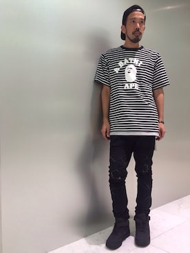 「ポケットＴシャツ」｜「アイテム（キャップ）」を使った、西村 貴大さん（メンズ・174cm）の夏コーディネート