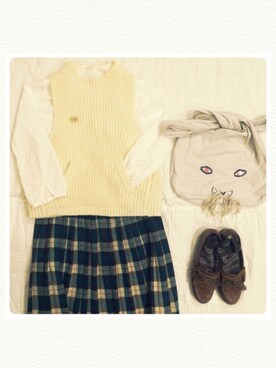 「ナチュラルスタイル」｜「アイテム（モカシン/デッキシューズ）」を使った、yuiko;)さん（レディース・152cm）の冬コーディネート