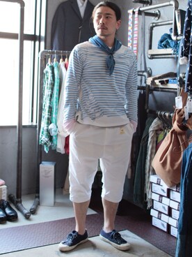 「MASTER&Co（マスターアンドコー）のアイテム（パンツ）」を使った、Daisuke Nagaoさん（メンズ・159cm）の夏コーディネート