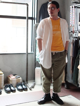 「chimala（チマラ）のアイテム（パンツ）」を使った、Daisuke Nagaoさん（メンズ・159cm）の夏コーディネート