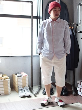 「MASTER&Co（マスターアンドコー）のアイテム（パンツ）」を使った、Daisuke Nagaoさん（メンズ・159cm）の夏コーディネート