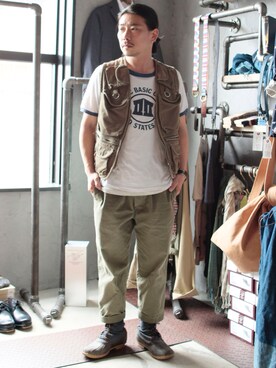 「chimala（チマラ）のアイテム（パンツ）」を使った、Daisuke Nagaoさん（メンズ・159cm）の夏コーディネート