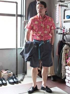 「chimala（チマラ）のアイテム（パンツ）」を使った、Daisuke Nagaoさん（メンズ・159cm）の夏コーディネート