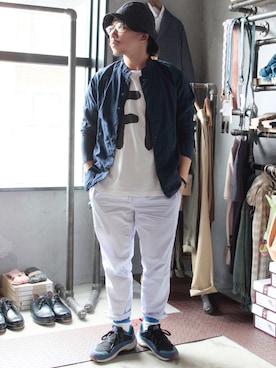 「MASTER&Co（マスターアンドコー）のアイテム（トップス）」を使った、Daisuke Nagaoさん（メンズ・159cm）の夏コーディネート