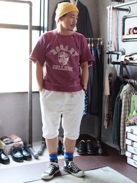 「MASTER&Co（マスターアンドコー）のアイテム（パンツ）」を使った、Daisuke Nagaoさん（メンズ・159cm）の夏コーディネート