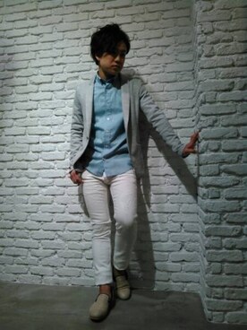 「ブルー x ホワイト」｜tomoさん（メンズ・163cm）の春コーディネート