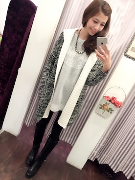 「長靴」｜「アイテム（その他アウター）」を使った、費雪小姐さん（レディース・167cm）の冬コーディネート